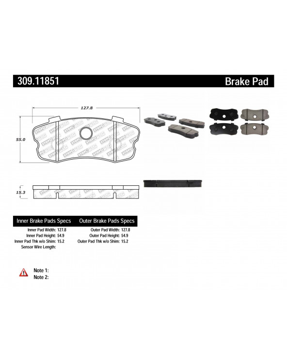 309.11851 StopTech Sport  Brake Pads - Bremsbeläge Hinten HA