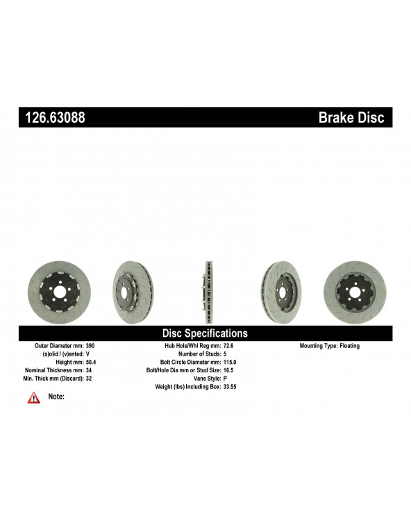 126.63088 StopTech Sport  Brake Rotors - 2-teilige Bremsscheiben Vorne VA